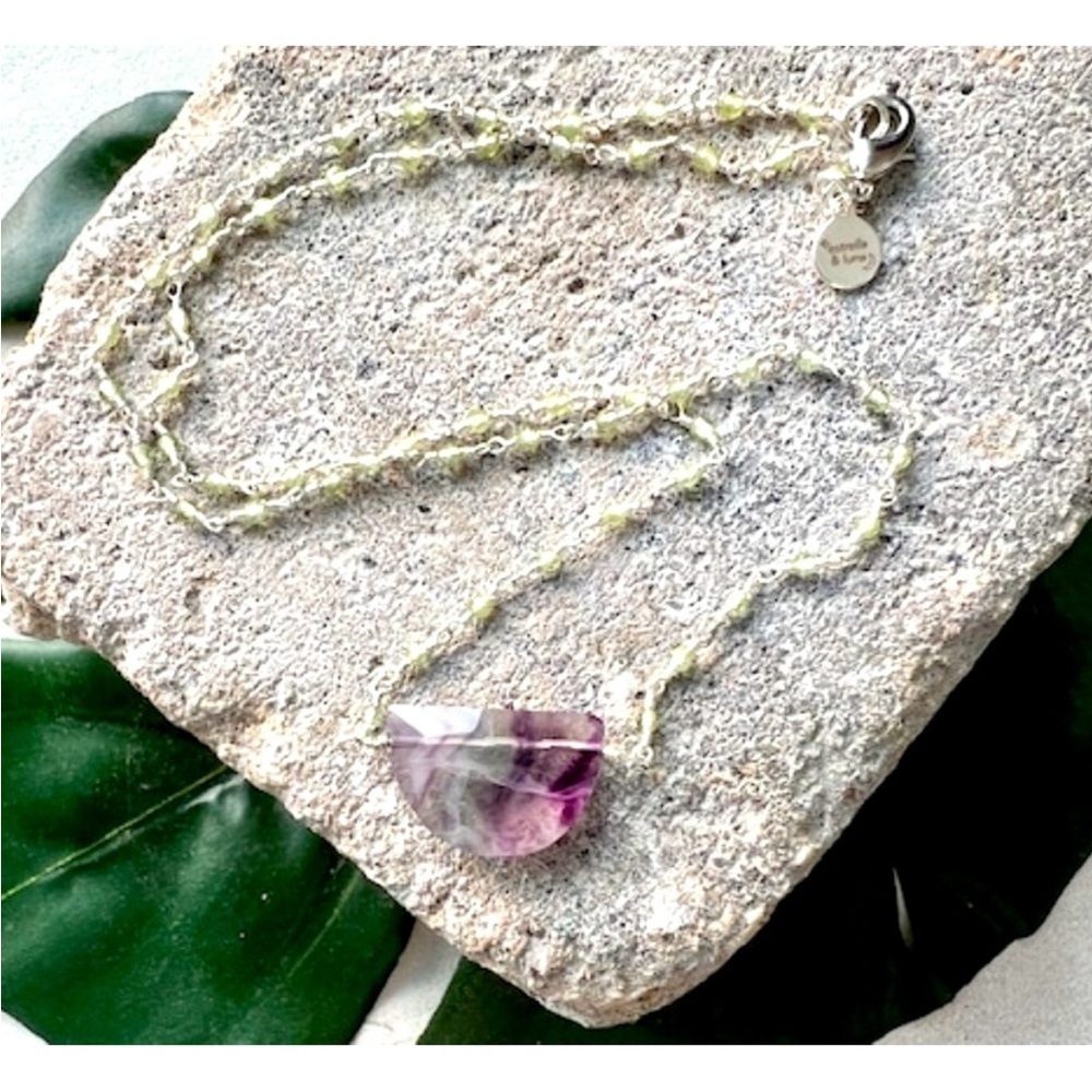 Rainbow Flourite Crystal Rosary Necklace